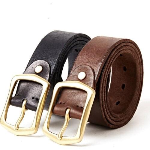 2006 New Fashion Apparel Accessories Male Genuine Leather Belt Top Layer Leather Needle Copper Buckle Ancient Belt
