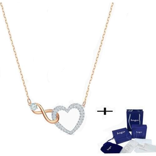 New Exquisite, High Quality And Infinite Heart White Women Necklace For Brides Engagement Classic Birthday Gift
