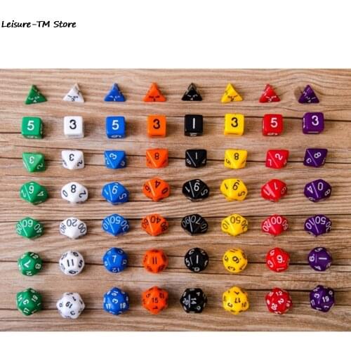 New D10 Multi-Sided Gem Dice Die For RPG Dungeons & Dragons DND D&D Games Set 7Pcs