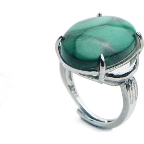 Genuine Green Natural Malachite Chrysocolla Rings Adjustable Size Fashion Party Woman Ring 18*13mm