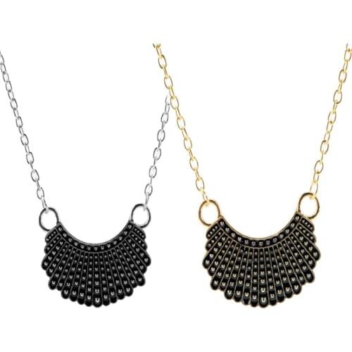 Dissent Collar Necklace Handmade Choker Chain Necklace Ruth Bader Ginsburg Charm Pendant Female Justice RBG Jewelry Gifts