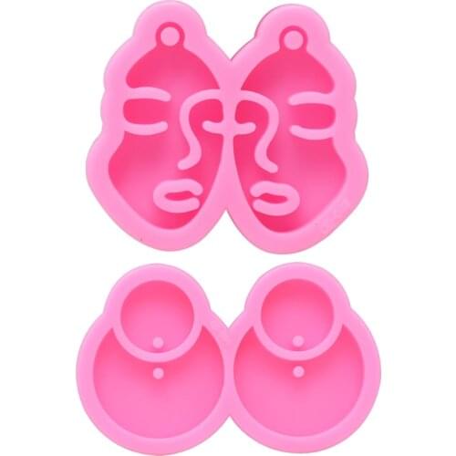 DIY Crafts Jewelry Pendant Making Tool Keychain Casting Silicone Mould Shiny Mirror Earrings Epoxy Resin Mold