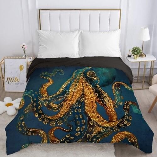 3D Duvet Cover with Zipper Comforter Blanket Quilt Cover 220x240/90/135/150 Bedding Bag octopus Retro luxury