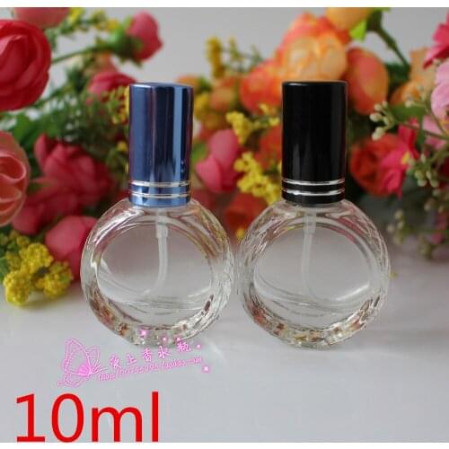 10ML Clear Color Glass Pump Sprayer Bottle Empty Small Perfume Bottles 5pcs/lot