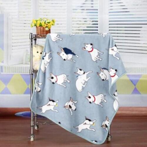 Pattern Dog Travel/Nap/Beach Use Flannel Throw Blanket Coral Fleece Portable Blankie Swaddling Wrap for Strolling 100x75cm