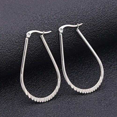 Innopes Vintage Stainless Steel Gold/Silver Color Circle Hoop Earrings For Women Steampunk Ear Clip Party Jewelry Accessories