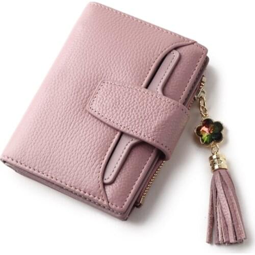 Genuine Leather Womens Wallet Short Purses Cowhide Fashion Women Wallet Coin Purse Ladies Card Holder Design Clutch Bags