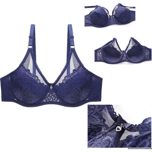 Floral Sexy Bra Plus Size Lingerie Femme Lace Push Up Bra Brassiere Bralette Large Cup C D Big Size Underwire Bras For Women
