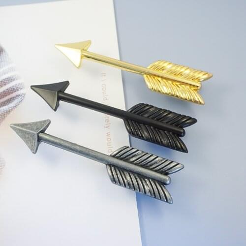 Zinc Alloy Furniture Handles Gold Cabinet Pulls Drawer Handle Arrow Shape Door Knobs for Wardrobe Closet Home Decor Knob Pull
