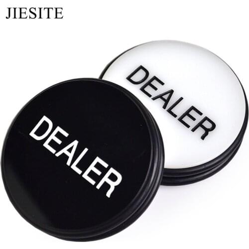 1PCS Acrylic Dealer Button Texas Hold'em 3inch Pressing Poker Cards Guard poker Dealer Button-Black White