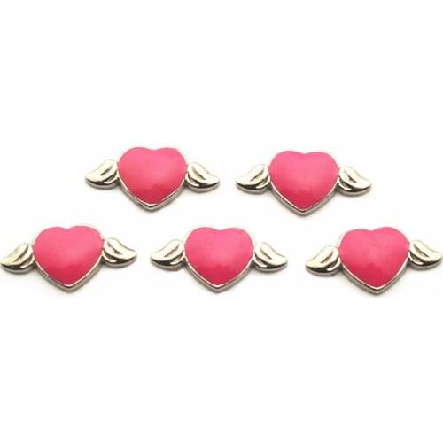 12pcs/lot wing Charms heart Floating Charms for Floating Memory charms Lockets DIY Jewelry