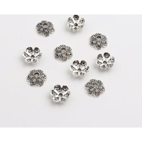 50pcs four colors Special Antique CopperMetal Spacer Hemispherical Flower Bead Caps to make International Jewelry