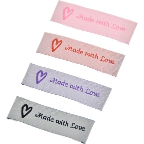 50PCS/lot Letter Pattern Cloth Labels DIY Handmade Crafts Sewing Clothes Hat Bags Decoration Tags Accessories