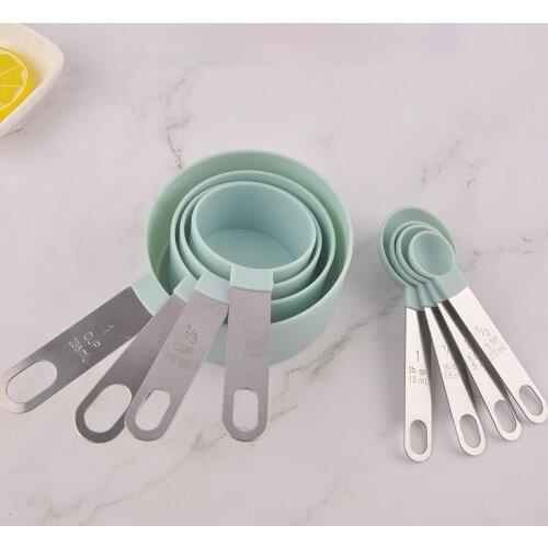 8PCS Plastic PP Multi-Purpose Spoon Measuring Spoon Stainless Steel Handle With Scale Baking Metering Set Kitchen Gadgets