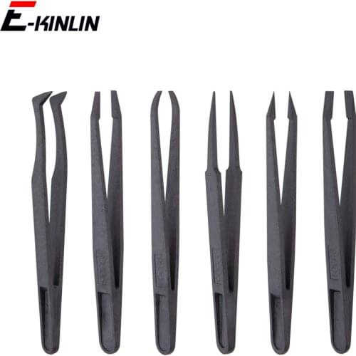 Anti-static Carbon fiber Electronic Kit Plastic Forceps Repair Industrial Tweezers Hand Tool Set Operated Tools
