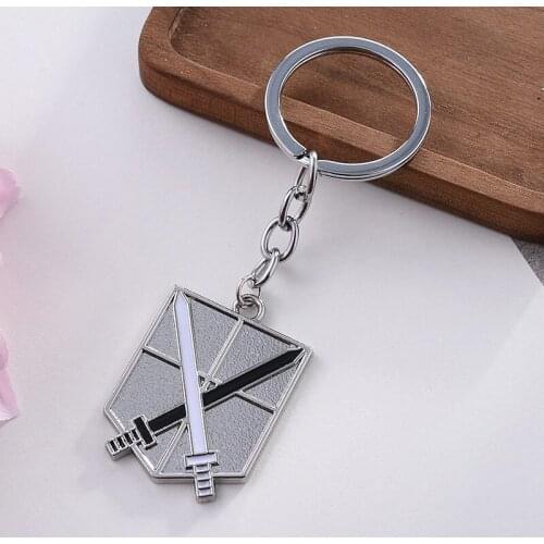 Attack-On-Titan Keychain Key Chain Pendant Anime Wings-Of-Liberty Freedom Scouting Legion Eren Rose Flower Sword Keyring