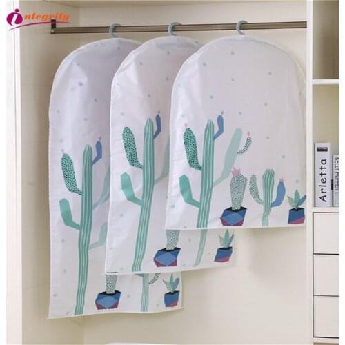 INTEGRITY 3pcs Clothes Hanging Garment Dress Cloth Suit Coat Dust Cover Home Storage Bag Pouches Case Organizer Wardrobe Hanging