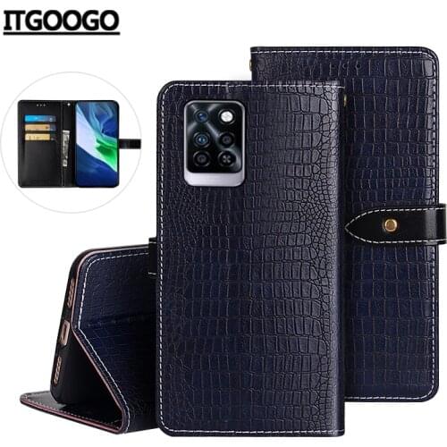 Case For Infinix Note 10 Pro Case Cover Crocodile Grain Flip Leather Case For Infinix Note 10 Pro NFC Cover Business Phone Case