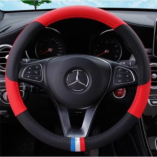 PU Leather Universal Car Steering-wheel Cover 38CM Car-styling Sport Auto Steering Wheel Covers Anti-Slip Automotive Accessories