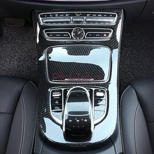 Carbon Fiber Color Gear Box Interior Cover Trim for Mercedes Benz E Class W213 2016 Car Styling Tuning Accessories