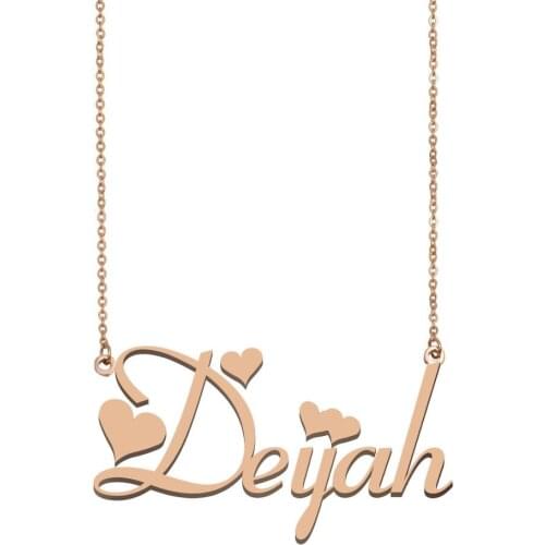 Deijah Name Necklace Pendant for Women Girls Best Friends Birthday Wedding Bridesmaid, Mother Day Gift Stainless Steel