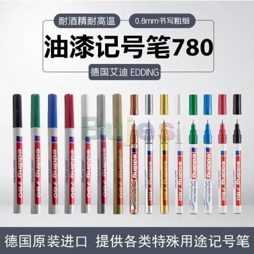 Edding 780 Gloss Paint Marker - Extra-fine Round Tip 0.8mm - Paint Pen for Glass, Pebbles, Wood, Plastic, Paper - Waterproof