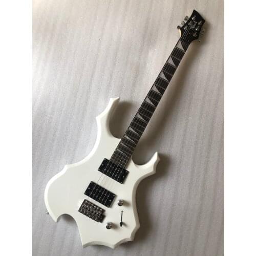 Electric guitar / special shaped Guitar / White / Flame Style / beginner / birthday gift