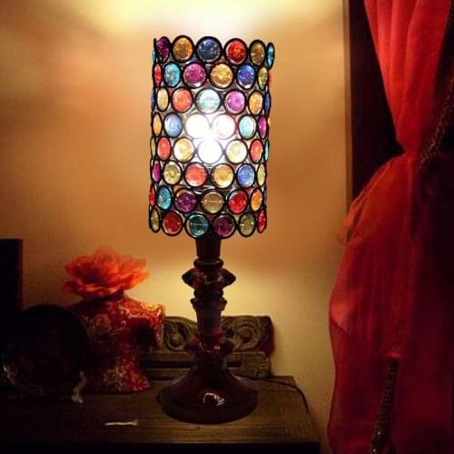 European noble table lamp AMERICAN BEADED table lamp bedroom living room childrens room bedside lamp wedding gift