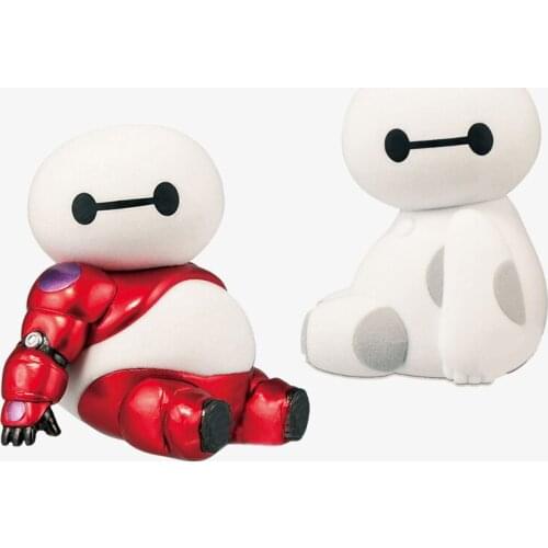 Disney Genuine Big Hero 6 Baymax Flocking Action Figure Kawaii Anime Figures Dolls Collection Model Kids Toys Gifts Brinquedos