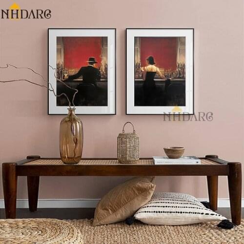 Canvas Print Painting Poster Bar Girl Bar Display Decoration Wall Art Red Color Bar Entertainment Place Pictures Home Decor