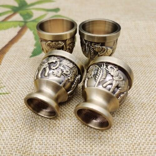 China Copper Collection Brassy Copper The Elephant Graphics Wineglass A Set OfMetal Crafts Home Decoration
