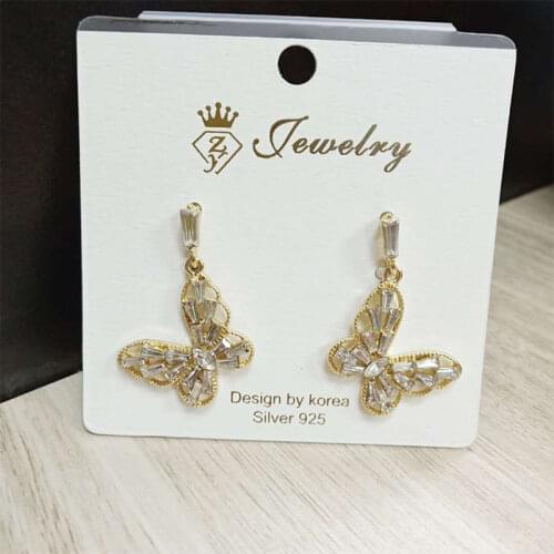 New Rhinestone Crystal Statement Geometric Earrings For Women Gold Butterfly Hanging Dangle Drop Earing Female Jewelry 2020
