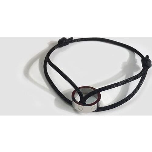 1 Pairs Couple Trendy Bracelet For Friend Love Design Black Color Lovers Hand Rope Bracelet Jewelry Gift