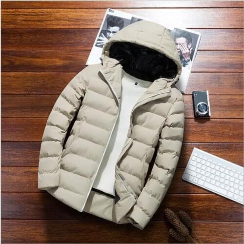 2020 New Fashion Men Winter Jacket Coat Hooded Warm Mens Winter Coat Casual Slim Fit Student Male Overcoat