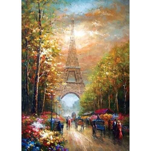 Eiffel Tower Handmade Needlework Sets For Embroidery kits DIY Cross Stitch Kits Crafts 14CT Unprinted Home Decor wall Arts