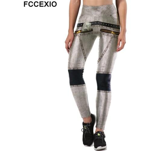 FCCEXIO New Arrival Womens Workout leggin Quick-dry Leggings Sporting Women Fitness Leggings Sexy Dyeing Highly Elastic Pants