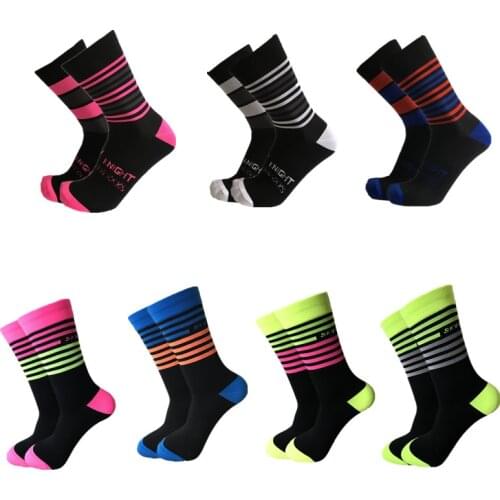 New Stripe Cycling Socks Professional Sport Socks Breathable Outdoor Racing Bicycle Sock