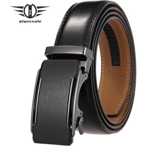 Dark Brown Belt Male Mens Genuine Leather Strap Luxury Brand Automatic Buckle Belts For Men Cummerbunds cinturon hombre B307