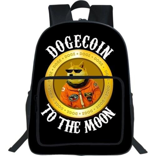 Dogecoin Backpack Teens Daily Backpack Travel Bag Casual College Style Cartoon Bookbag Students School Backpack Children Bag