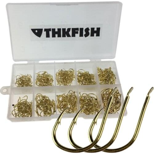 THKFISH 500Pcs nonporous no eye Fishing Hooks Freshwater Saltwater Black High Carbon Steel Fishing Hook Size #3-#12 Fishhooks