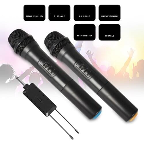 Universal VHF Wireless Handheld Microphone with Receiver for Karaoke/Business Meeting Portable Microphones