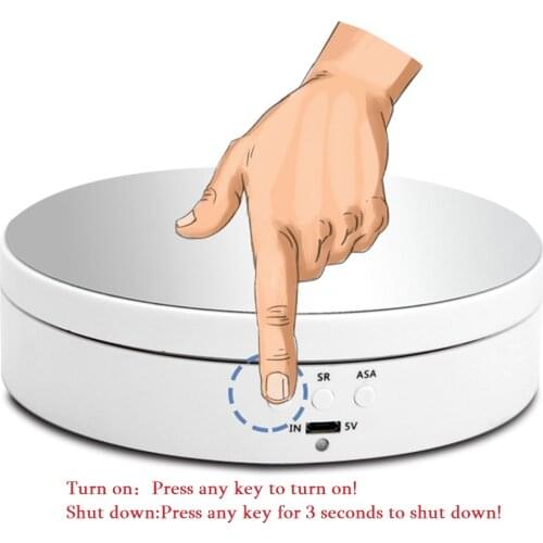 360 Degree Rotating Electric Display Stand Base 3 Speeds Round Mirror Turntable Jewelry Show Holder for Photo Studio Video Shoot