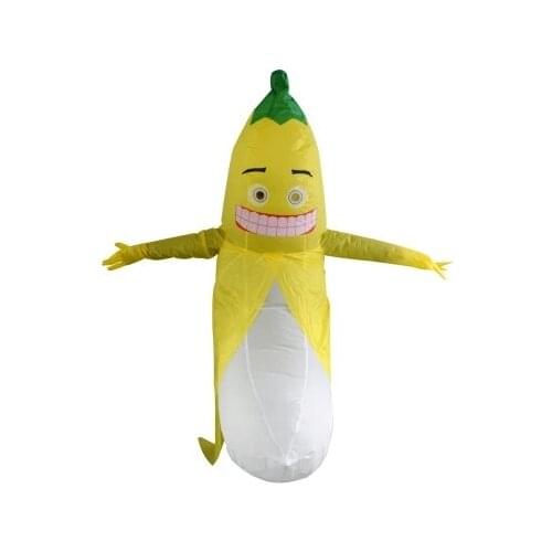 Adult Funny Inflatable fruit Banana Fancy Dress Costume Outfit yellow banana Mascot Costume Halloween Purim Stag 1.5m-2m