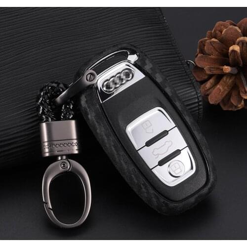 Protection Key Covers Car Styling Case For A6L A4L Q5 A3 A4 B6 B7 B8 Smart Carbon Fiber Grain Shell Accessories Case Shell Cove