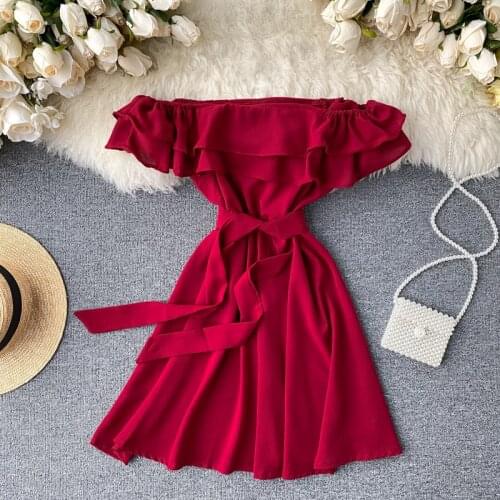 Boho 2020 ruffles sexy off shoulder short bandage Dress summer Party vestido de festa Women casual beach holiday a-line dress