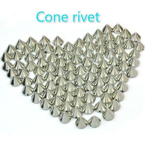 100pcs 10mm Silver Cone Studs and Spikes for Clothes Screwback DIY Craft Cool Punk Garment Rivets for Leather /Bag/Shoes
