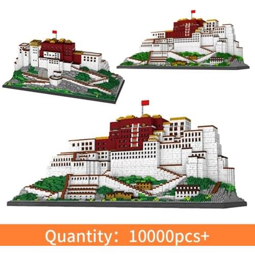 10000pcs+ China Tibet architecture Potala Palace model building blocks micro particles educational toys for children