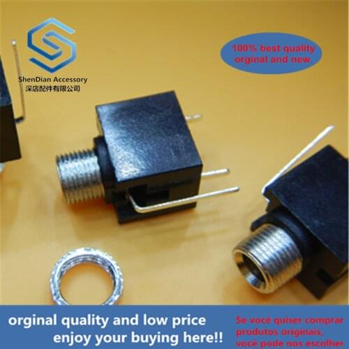 200pcs Headphone socket PJ-301M 3.5MM audio video socket measuring pin 90 degrees full copper temperature resistant