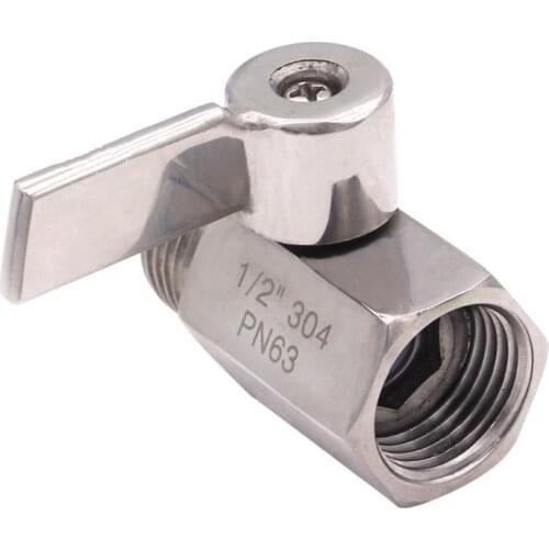 304 Stainless Steel Double Inner and Outer Wire Mini Ball Valve Thread MINI Ball Valve Stainless Steewith handle