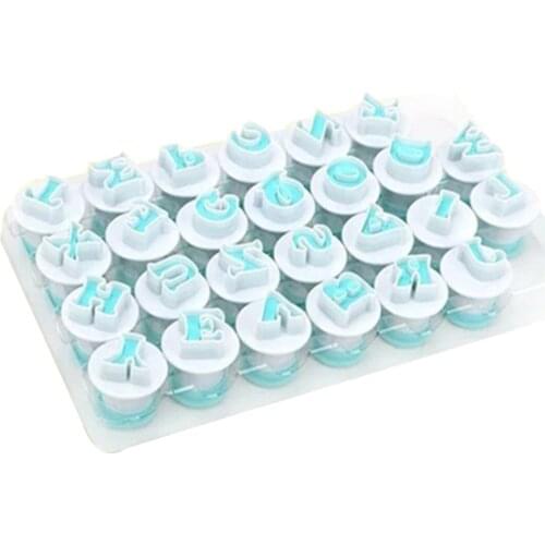 Fondant Cake Alphabet Plunger Set A-Z 0-9 DIY Cake Stamp Mold Cakes Cookies Pastries Mold for Cake Decoration Making TB